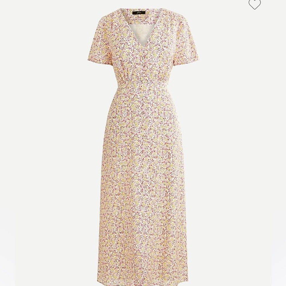 J. Crew Floral Print Midi Dress in pink